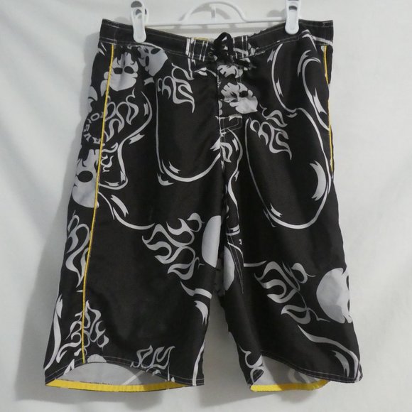 OLD NAVY | size 18 | Graphic Swim Shorts | Mesh Lining | Skulls and Flames - Picture 1 of 14